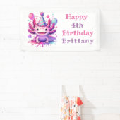 Gepersonaliseerde verjaardag Meisje | Anime Axolot Spandoek (Insitu)