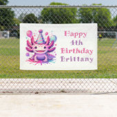 Gepersonaliseerde verjaardag Meisje | Anime Axolot Spandoek (Insitu)