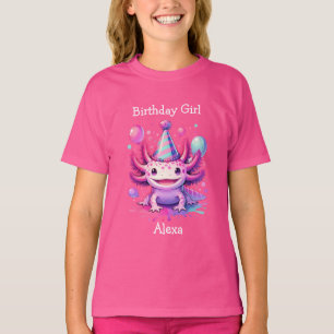 Gepersonaliseerde verjaardag Meisje   Axolotl them T-shirt