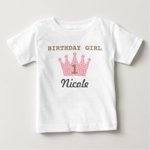 Gepersonaliseerde Verjaardag Meisje Kroon Shirt