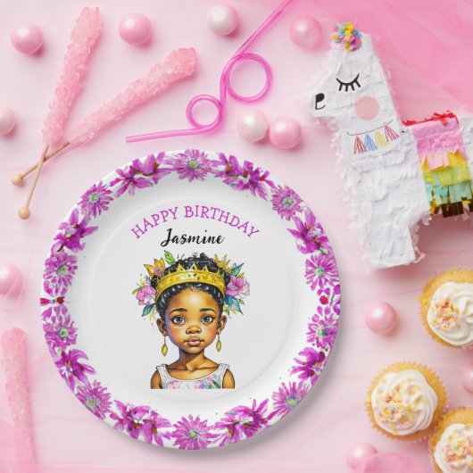 Gepersonaliseerde verjaardag Meisje Prinses van kl Papieren Bordje (Feest)