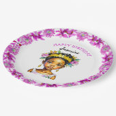 Gepersonaliseerde verjaardag Meisje Prinses van kl Papieren Bordje (Gekanteld)