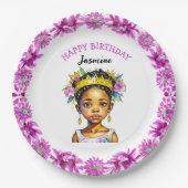 Gepersonaliseerde verjaardag Meisje Prinses van kl Papieren Bordje (Voorkant)