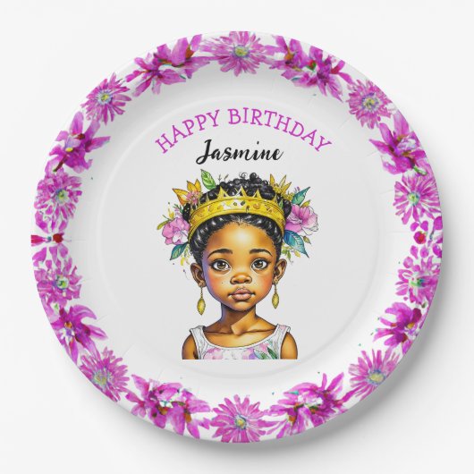 Gepersonaliseerde verjaardag Meisje Prinses van kl Papieren Bordje (Voorkant)