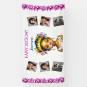 Gepersonaliseerde verjaardag Meisje Prinses van kl Spandoek (Verticaal)