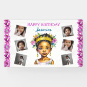 Gepersonaliseerde verjaardag Meisje Prinses van kl Spandoek (Horizontaal)