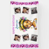 Gepersonaliseerde verjaardag Meisje Prinses van kl Spandoek (Verticaal)