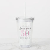 Gepersonaliseerde Verjaardag Modern Roze 50 en Fab Acryl Drinkbeker (Voorkant)