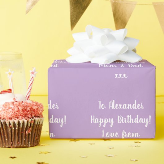 Gepersonaliseerde Verjaardag Moderne Typografie Li Cadeaupapier (Verjaardagsfeest)
