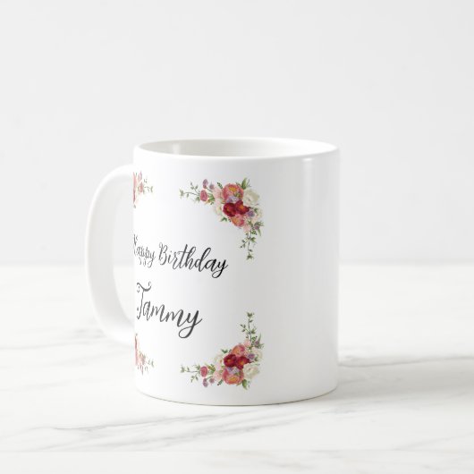 Gepersonaliseerde Verjaardag Mok – Aangepaste Naam (Voorkant links)