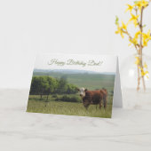 Gepersonaliseerde verjaardag | Mooie Koe en landsc Kaart (Gele Bloem)