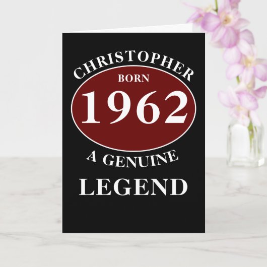 Gepersonaliseerde verjaardag Naam toevoegen Jaar G Kaart (Orchidee)