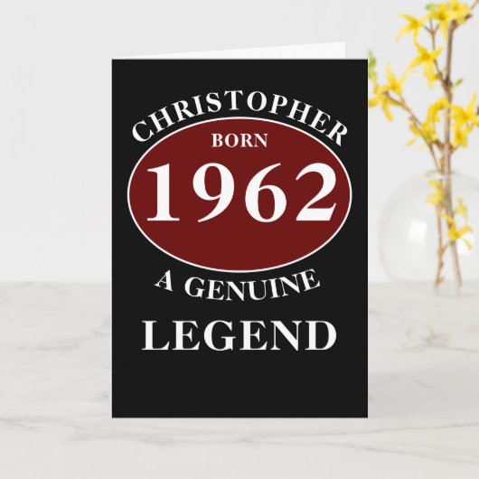 Gepersonaliseerde verjaardag Naam toevoegen Jaar G Kaart (Gele Bloem)