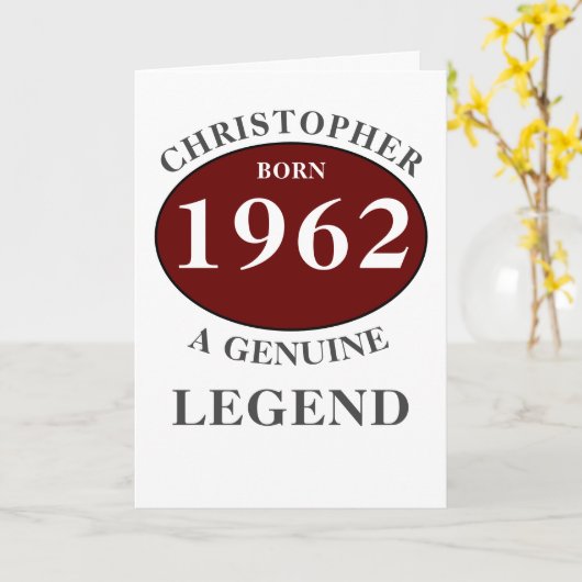 Gepersonaliseerde verjaardag Naam toevoegen Jaar G Kaart (Gele Bloem)