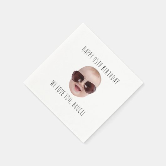Gepersonaliseerde Verjaardag Party Photo Paper Fac Servet (Hoek)
