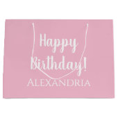 Gepersonaliseerde verjaardag Pastel Roze Party Fav Groot Cadeauzakje (Voorkant)