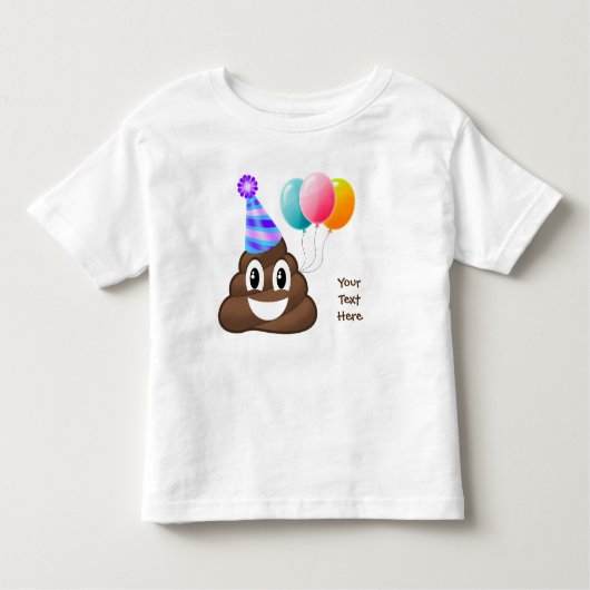 Gepersonaliseerde verjaardag Poop Emoji Toddler T- Kinder Shirts (Voorkant)