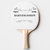 Gepersonaliseerde Verjaardag Retro  Monogram Tenn Tafeltennisbatje (Achterkant)