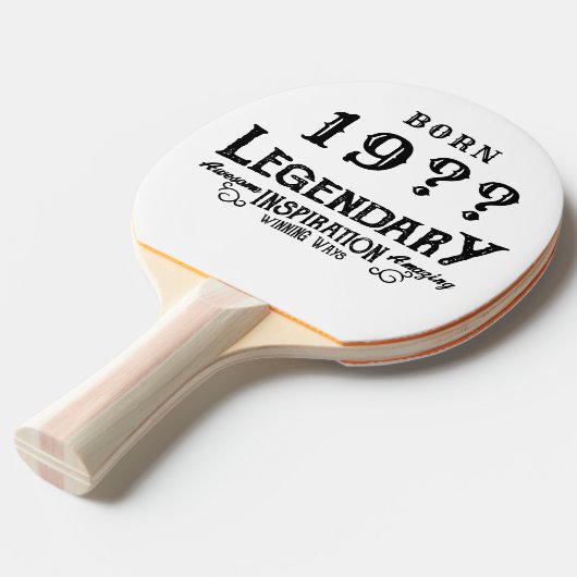 Gepersonaliseerde Verjaardag Retro  Monogram Tenn Tafeltennisbatje (Voorkant Gekanteld)