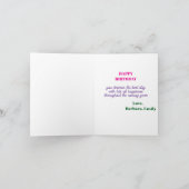 Gepersonaliseerde Verjaardag roos gouden foto Kaart (Binnen)