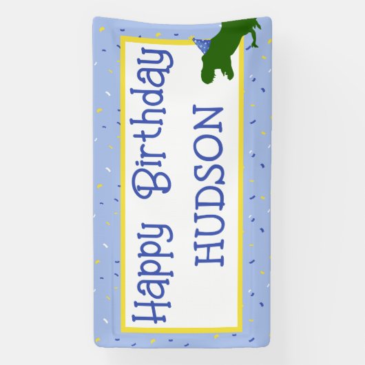 Gepersonaliseerde "Verjaardag-Saurus" Dinosaurus V Spandoek (Verticaal)