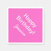 Gepersonaliseerde verjaardag servetten in aangepas (Voorkant)