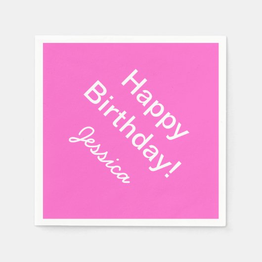 Gepersonaliseerde verjaardag servetten in aangepas (Voorkant)