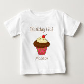 Gepersonaliseerde verjaardag shirten cupcake verja (Voorkant)
