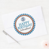 Gepersonaliseerde Verjaardag Stickers - Blauw & Si (Envelop)