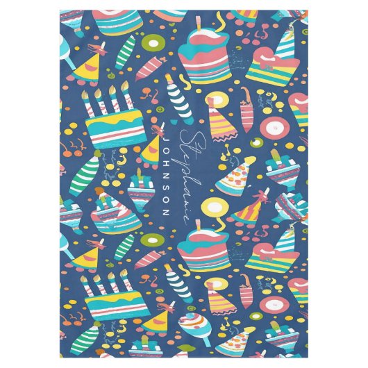 Gepersonaliseerde Verjaardag Tafelkleed, aangepast Tafelkleed (Voorkant)