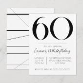 Gepersonaliseerde Verjaardag Uitnodiging Zwart-wit (Voorkant / Achterkant)