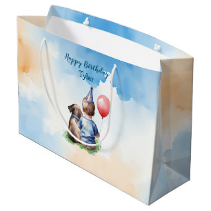 Gepersonaliseerde verjaardag van de baby groot cadeauzakje