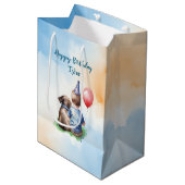 Gepersonaliseerde verjaardag van de baby medium cadeauzakje (Voorkant Gekanteld)