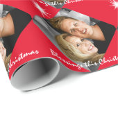 Gepersonaliseerde verjaardag van de fotofamilie cadeaupapier (Rol Hoek)