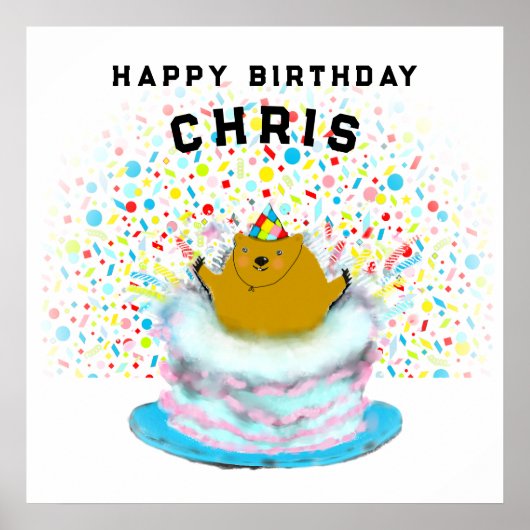 gepersonaliseerde verjaardag van de Groundhog Dag Poster (Voorkant)