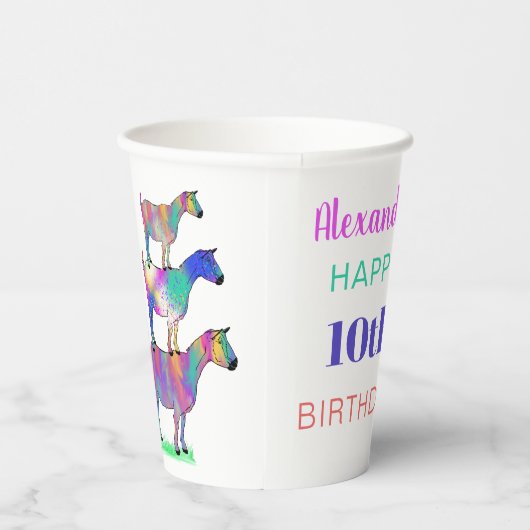 Gepersonaliseerde verjaardag van geiten papieren bekers (Rechts)