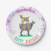 Gepersonaliseerde verjaardag van geiten papieren bordje (Voorkant)