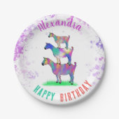 Gepersonaliseerde verjaardag van geiten papieren bordje (Voorkant)