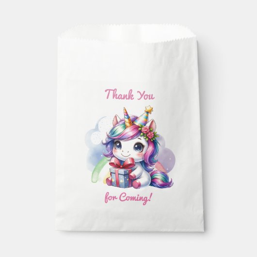 Gepersonaliseerde Verjaardag van het Meisje Eenhoo Bedankzakje (Voorkant)