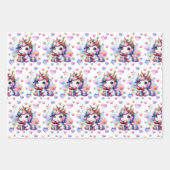 Gepersonaliseerde Verjaardag van het Meisje Eenhoo Inpakpapier Vel (Voorkant)