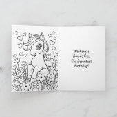 Gepersonaliseerde Verjaardag van het meisje Pony T Kaart (Binnen)