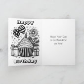 Gepersonaliseerde verjaardag van nichtje en kleurp kaart (Binnen)