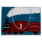 Gepersonaliseerde verjaardag van stoomtrein groot cadeauzakje (Achterkant)