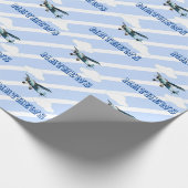 Gepersonaliseerde Verjaardag  Vliegtuig Jongens Cadeaupapier (Hoek)