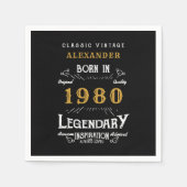 Gepersonaliseerde verjaardag Voeg Jouw naam 1980 L Servet (Voorkant)