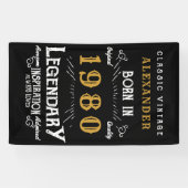 Gepersonaliseerde verjaardag Voeg Jouw naam 1980 L Spandoek (Horizontaal)