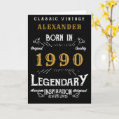 Gepersonaliseerde verjaardag Voeg Jouw naam 1990 L Kaart (Gele Bloem)