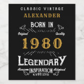 Gepersonaliseerde Verjaardag Voeg Jouw naam toe 19 Wijn Etiket (Enkel label)