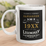 Gepersonaliseerde verjaardag Voeg naam Legendary F Grote Koffiekop<br><div class="desc">ontwerp elk jaar 'Original Quality Legendary Inspiration': een gigantische koffie-mok voor die speciale vader. Voeg de naam en het jaar toe zoals gewenst in de velden van de sjabloon en maak een uniek 40e-, 50e-, 60e- of verjaardagsfeestpunt. Team dit omhoog met de passende giften, de accessoires van de partij, en...</div>