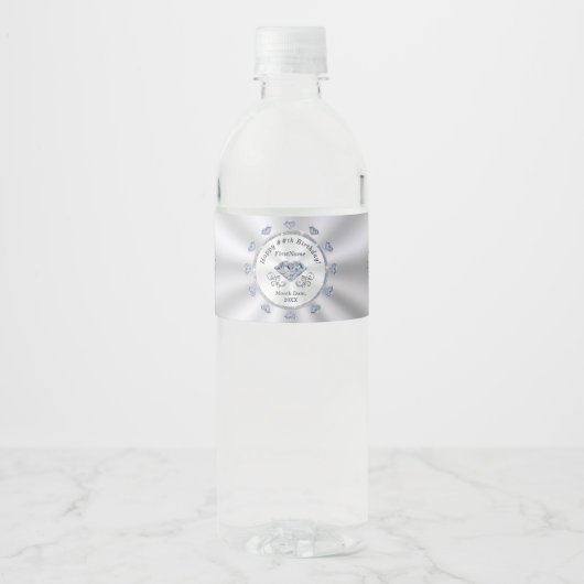 Gepersonaliseerde Verjaardag Waterfles Labels Waterfles Etiket (Voorkant)